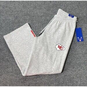 Official NFL Kansas City Chiefs Women's Size Large Wide Leg Gray Sweatpants NEW